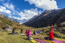 Yoga during Langtang Trek