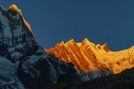 sunrise on Annapurna Mountain range - ABC Trek